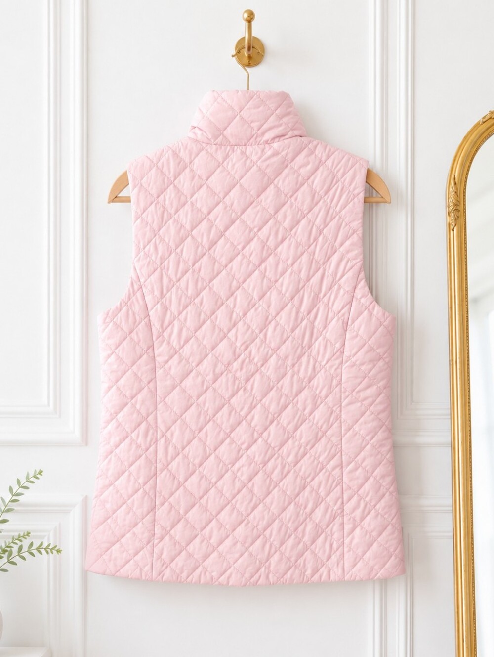 NWT Banana Republic Factory Pink Quilted Zip Front Puffer Vest | Size Small - Picture 6 of 8